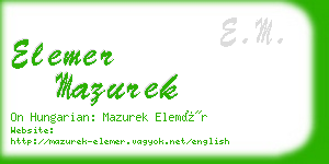 elemer mazurek business card